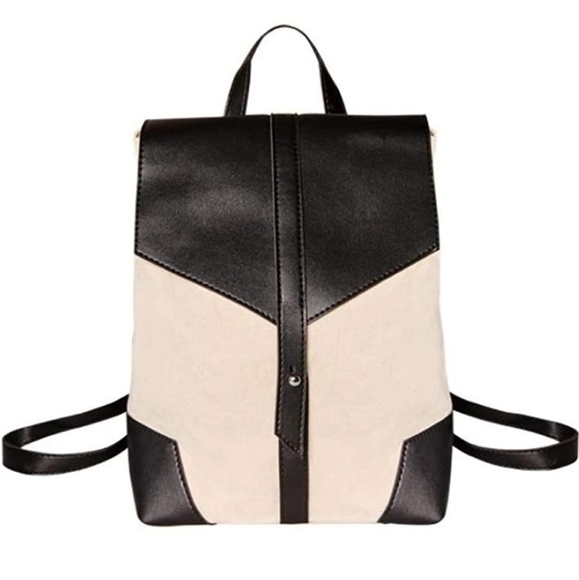 Deux Lux canvas black and cream Demi backpack NWOT - Picture 1 of 9